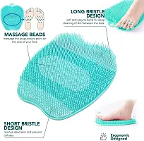 Jukkre Silicone Foot Brush Scrubber Massager Shower Foot Brush Apple Shaped with Non-Slip Suction Cups, Deep Clean Exfoliate Spa Increases Circulation, Foot Care-thumb2