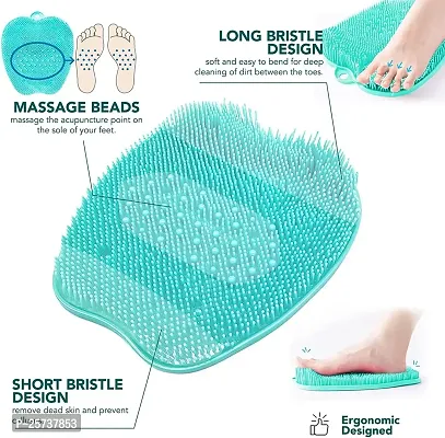 Jukkre Silicone Foot Brush Scrubber Massager Shower Foot Brush Apple Shaped with Non-Slip Suction Cups, Deep Clean Exfoliate Spa Increases Circulation, Foot Care-thumb3