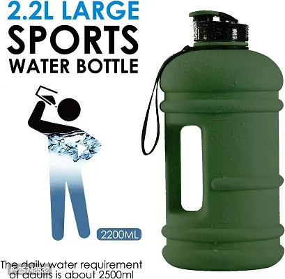 Jukkre 2 Litre Gym Gallon Water Bottle Sports Jug 74oz Bpa Free and Leakproof Fitness Bottle Strong Sturdy Tritan Plastic Outdoor Camping Travel Cycling Hiking Water Bottle - Green-thumb3