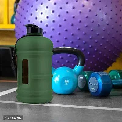 Jukkre Water Bottle Jug 2.2 Litre - 75oz XXL Half Gallon Gym Bottle BPA Free Leak Proof -Plastic Water Jug Bottle - Ideal for Gym, Outdoor Sports, Fitness, Hiking, Camping, Home (Army Green)