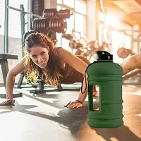 Jukkre 2 litre Water Bottles Motivational Gallon Fitness Gym 2.2L Large Sports Water Bottle with Handle for Adults Leak Proof at Office Outdoor Water Jug 1 PCS (Green)-thumb1