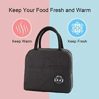 Jukkre Portable Lunch Bag Portable Insulated Tote Travel Tiffin Bag Thermal Food Stripe Insulated Cooler Bags Thermal Food Picnic Lunch Bags Kids for Office, College  School-thumb3