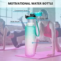 Jukkre 1 Litre Motivational Fitness Sport Water Bottle with Straw  Time Maker, Leak-proof, BPA-free, Tritan, Toxin Free Plastic Drink Bottle Design for Unisex at Gym, School, Office, Travel||Multi-1-thumb4