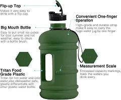 Jukkre Water Bottle Jug 2.2 Litre - 75oz XXL Half Gallon Gym Bottle BPA Free Leak Proof -Plastic Water Jug Bottle - Ideal for Gym, Outdoor Sports, Fitness, Hiking, Camping, Home (Army Green)-thumb3