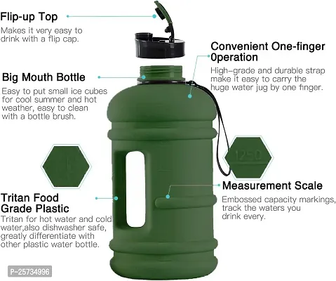 Jukkre 2 litre Water Bottles Motivational Gallon Fitness Gym 2.2L Large Sports Water Bottle with Handle for Adults Leak Proof at Office Outdoor Water Jug 1 PCS (Green)-thumb5