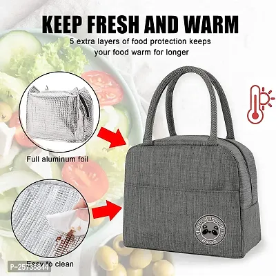 Jukkre Cute Tote Panda Label Bag-1 Lunch Bag for Everyone, Insulated Lunch Box for Men Women with Pocket, Leakproof Lunch Kit Small Cooler Bag for Work School Picnic Outdoor Travel-thumb5