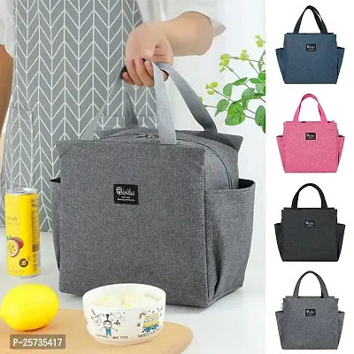 Jukkre Lunch Bag, Lunch Box with Insulated Material for Women, Man, Office, School, College, Beach, Picnic, Fishing, Hiking, Travel, Cooler Tote Bag || 25x 14x 25cm || Grey