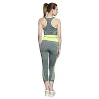 Jukkre Women's Gym Suits for Sports, Stretchable Breathable Cloth Set Exercise Wear | Green (Free Size)-thumb2