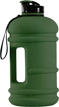 Jukkre Water Bottle Jug 2.2 Litre - 75oz XXL Half Gallon Gym Bottle BPA Free Leak Proof -Plastic Water Jug Bottle - Ideal for Gym, Outdoor Sports, Fitness, Hiking, Camping, Home (Army Green)-thumb1