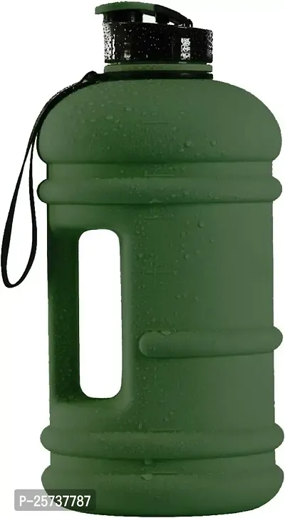 Jukkre Water Bottle Jug 2.2 Litre - 75oz XXL Half Gallon Gym Bottle BPA Free Leak Proof -Plastic Water Jug Bottle - Ideal for Gym, Outdoor Sports, Fitness, Hiking, Camping, Home (Army Green)-thumb2