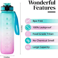 Jukkre 1 Litre Motivational Fitness Sport Water Bottle with Straw  Time Maker, Leak-proof, BPA-free, Tritan, Toxin Free Plastic Drink Bottle Design for Unisex at Gym, School, Office, Travel||Multi-1-thumb3