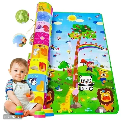 Jukkre Waterprooof Double Sided Water Proof Alphabet Baby Mat Carpet Baby,Kids, Gym, Infant Crawl Play Mat (Water Resistant, Non-Toxic, Large Size 4 X 6 Feet)-thumb0