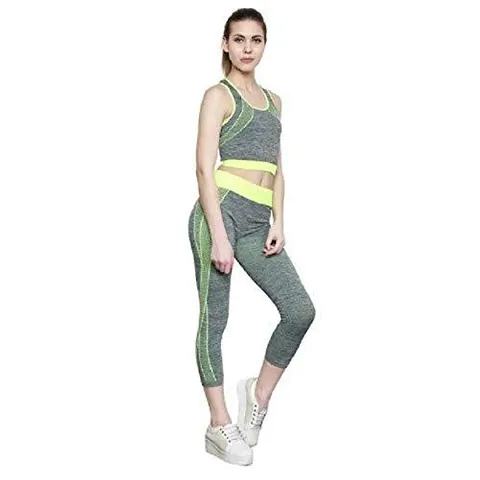 Womens Spandex and Nylon Fitness Workout Clothing Gym Sports Running Slim Leggings Yoga Tracksuit