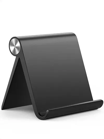 Multi Angle Tablet Mobile Stand Holder For Iphone Android Samsung Oneplus Xiaomi Portable Foldable Stand Perfect For Bed Office Home Gift And Desktop Black