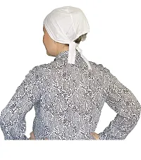 G.A.D Women Hijab Bonnet Tie Back Cap (White)-thumb1