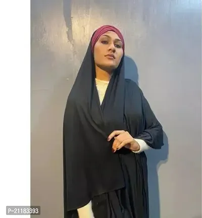Nazneen Contrast Criss Cross Tie At Back Ready To Wear Instant Turban Style Soft Jersey Hijab