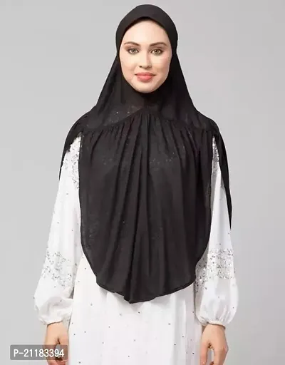 Nazneen Black Gathered Instant Ready To Wear Prayer Hijab