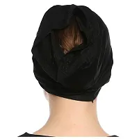 Modern Hejab Women's Under Scarf Tube Cap with Brim One Size Black-thumb2