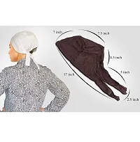 G.A.D Women Hijab Bonnet Tie Back Cap (White)-thumb3