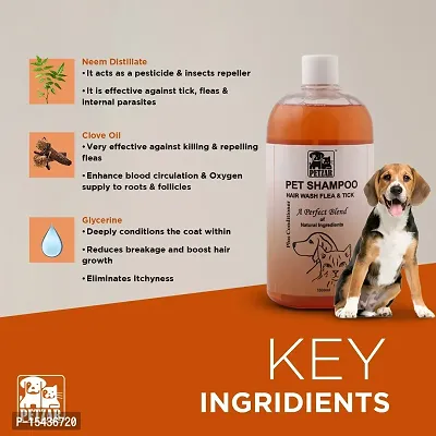 Anti Tick and Flea Control Shampoo For Dogs with Conditioner pure neem distillate , clove oil   glycerin 1000 ml-thumb3