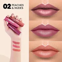 Matte Box Set of 3 Lipsticks for Women (3x3.2 gm) (02-Peaches  Nudes)-thumb3