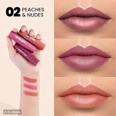 Matte Box Set of 3 Lipsticks for Women (3x3.2 gm) (02-Peaches  Nudes)-thumb4