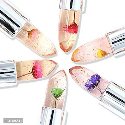 Waterproof Flower Lipstick Jelly Flower Transparent Color Changing Lipstick  (Pack Of 2)