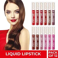 Velvet Touch Non Transfer Matte Liquid Lipstick Lip Colour Pack Of 12-thumb2