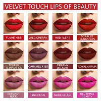 Velvet Touch Non Transfer Matte Liquid Lipstick Lip Colour Pack Of 12-thumb1