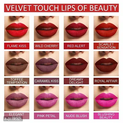 Velvet Touch Non Transfer Matte Liquid Lipstick Lip Colour Pack Of 12-thumb2