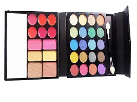 All In One Makeup Kit(2 Lipstick,Eye Shadow,Foundation, Pen Eyeliner,Compact,Primer,Kajal, LipLiner, Mascara, Sharpener5Pcs. Brush Set-thumb1