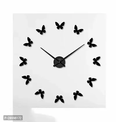 Classic Plastic 3D DIY Frameless Designer Self Adhesive Analog Wall Clock with Big Mirror Surface Effect