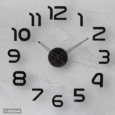 Large Wall Clocks for Living Room Decor, DIY Wall Clock Modern 3D Wall Clock with Mirror Numbers Stickers forHome Office Decorations Ideas Living Room Wall Decor(Black)