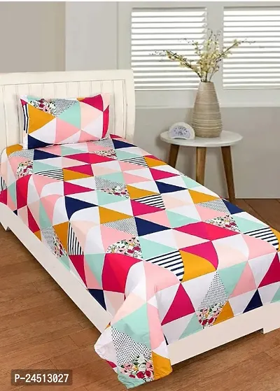 Stylish Single Bedsheet with Pillow Cover-thumb0
