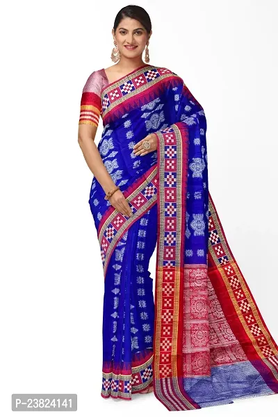 Stylish Polyester Blue  Saree with Blouse piece For Women-thumb0