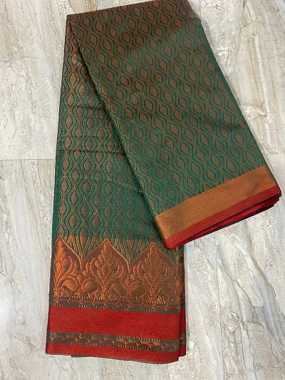 Alluring Silk Cotton Saree with Blouse piece 