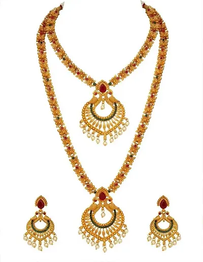 Stylish Brass Jewellery Set For Women Pair Of 2