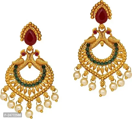 JBD Extravagance Women's Brass Gold Planted Ethenic Wear Latest Nacklace With Earring Set-Pack of 2 (J_B_D_5487000-Golden)-thumb3