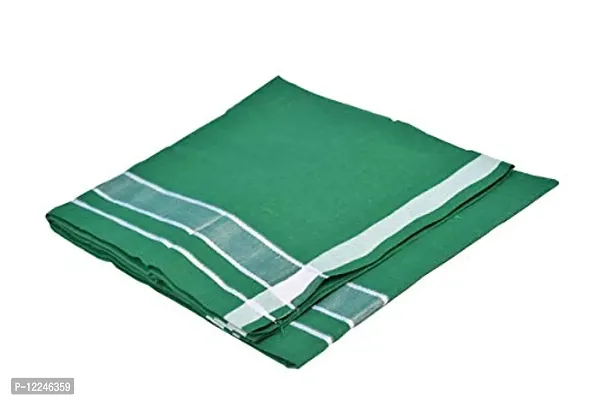 JE Cotton Dhotis With Border Dhoti For Men (Premam Green, 1 Pc)-thumb2