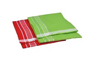 Red Lime Green Cotton Dhotis For Men - Pack of 2-thumb2