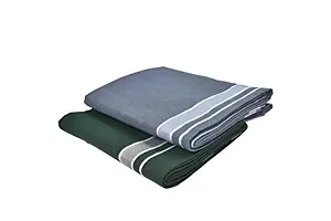 Mens Grey  Dark Green Colour Cotton Dhoti - Pack of 2-thumb2