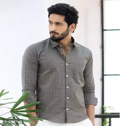 Stylish Grey Cotton Unstitched Shirt Fabric For Men