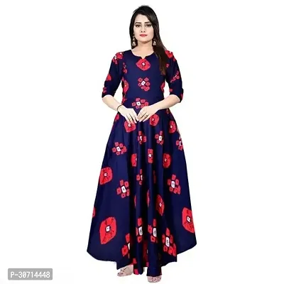 Indo-western Multicoloured Printed Rayon Gown-thumb0