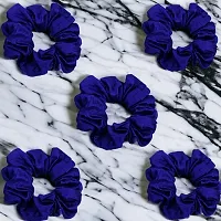 Silky Satin Grepe MultiColor Scrunchies for Girls, Women (Pack of-10) Multicolor (Blue, 15)-thumb3