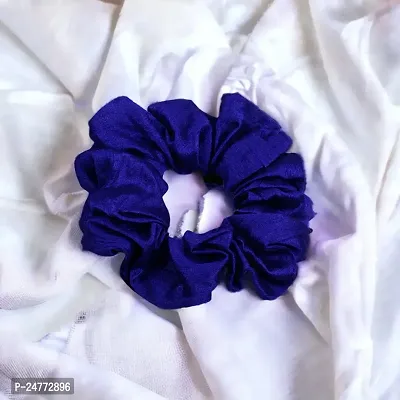 Silky Satin Grepe MultiColor Scrunchies for Girls, Women (Pack of-10) Multicolor (Blue, 15)-thumb2