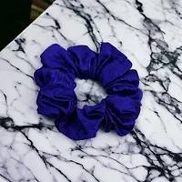 Silky Satin Grepe MultiColor Scrunchies for Girls, Women (Pack of-10) Multicolor (Blue, 15)-thumb2