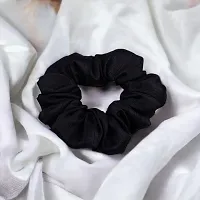 Silky Satin Grepe MultiColor Scrunchies for Girls, Women (Pack of-10) Multicolor (Black, 10)-thumb1