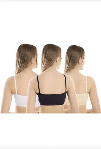 Khusbhu Black White Skin Bra - Pack Of 3-thumb1