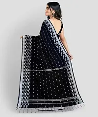 Stylish Black Pure Silk Self Pattern Saree with Blouse piece For Women-thumb3