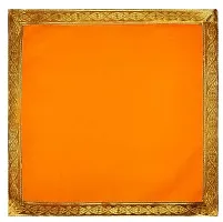 Velvet Cloth Aasan for puja Altar Pooja aasan Cloth red & Yellow Velvet Combo (Pack of 2) (Size 46x46cm)-thumb3